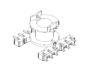 RM6 SMD Bobbin, 6+6 Pins, 1 Section - CB Magnetics