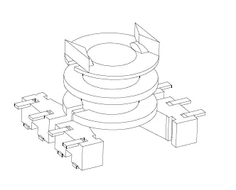 RM6 SMD Bobbin, 4+4 Pins, 2 Sections - CB Magnetics
