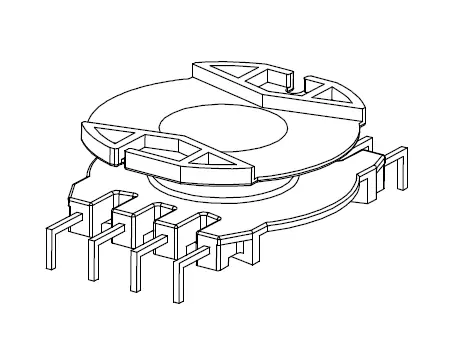 PQ3813 Vertical bobbin with 9 type-L Pins - CB Magnetics