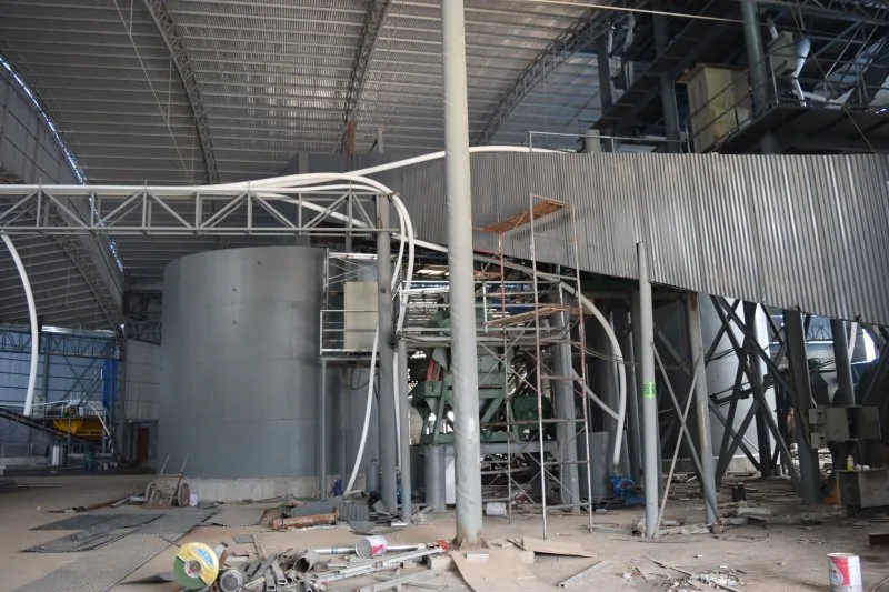 Covered conveyor gallery linking the plant buildings