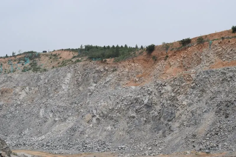 Quarry wall showing consistent rock layers