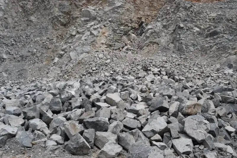 Coarse crushed ore stockpile at the crushing station
