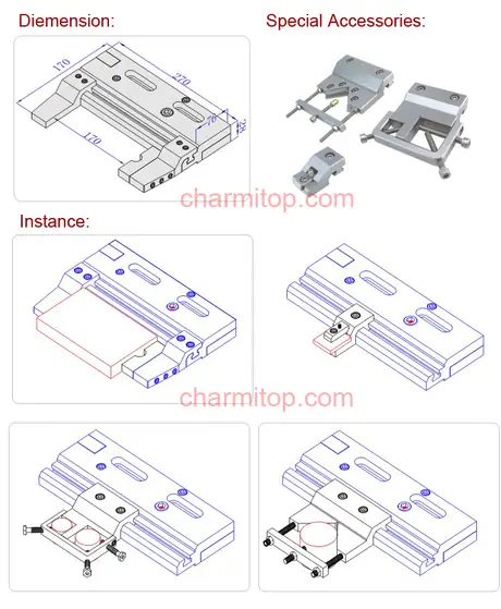 Precision Wire-cut EDM Vise Fine Adjustment 708 — view 2