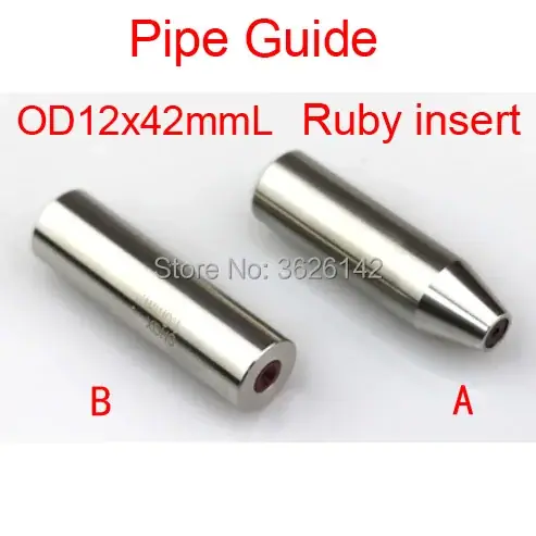Pipe Guide OD12x42mmL 0.3-3.0mm Ruby Guide for Small Hole Drilling EDM Super Drill Guide