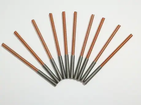 Copper tungsten tapping electrode M5 M6 thread 50/75mm total length for drilling edm machine