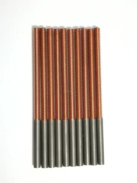 Copper tungsten tapping electrode M5 M6 thread 50/75mm total length for drilling edm machine — view 4