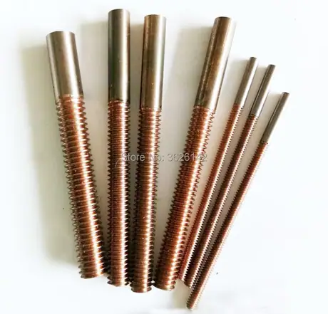 Copper tungsten tapping electrode M2 M3 M5 M8 M10 M12 thread 50/75mm total length for drilling edm machine — view 3