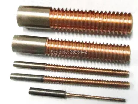 Copper tungsten tapping electrode M2 M3 M5 M8 M10 M12 thread 50/75mm total length for drilling edm machine — view 4