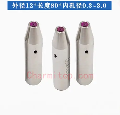 EDM Electrode Drill Guide , 0.3-3.0,12*60/12*80/12*100mm,Ruby , lengthening Electrode Guides , EDM Drilling Parts lengthening Tube Guides — view 3