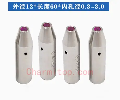 EDM Electrode Drill Guide , 0.3-3.0,12*60/12*80/12*100mm,Ruby , lengthening Electrode Guides , EDM Drilling Parts lengthening Tube Guides — view 2
