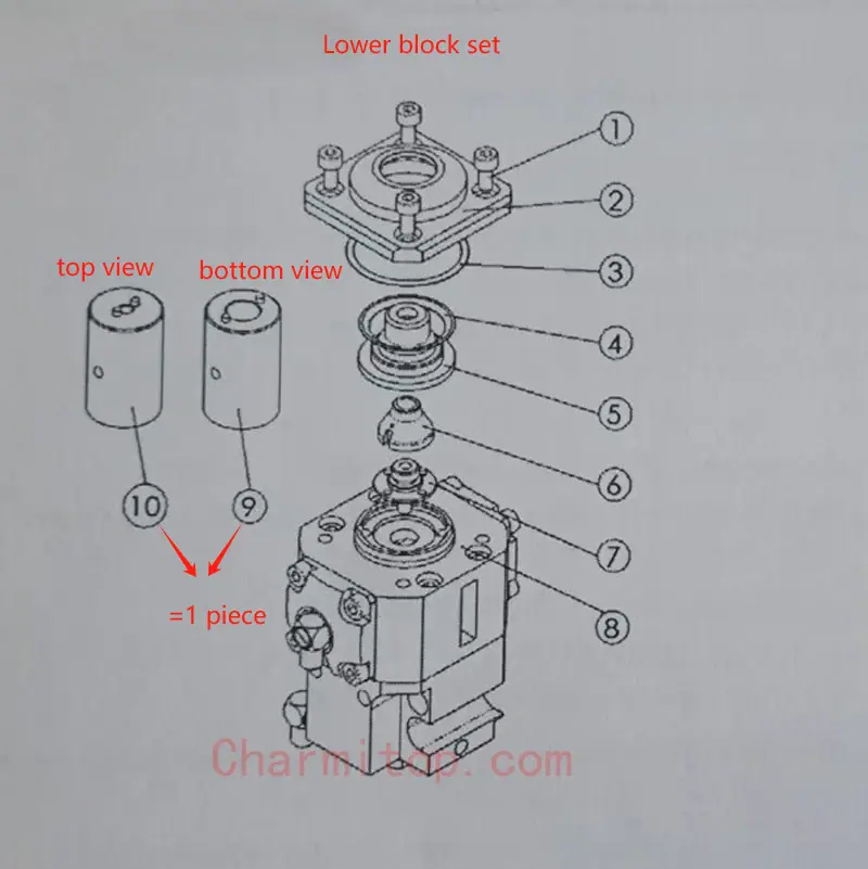 lower block set 9pcs/lot ; upper block set for sodick wire cut edm ALC400G