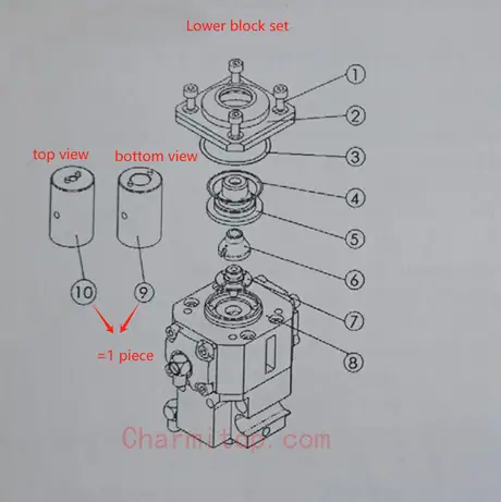 lower block set 9pcs/lot ; upper block set for sodick wire cut edm ALC400G