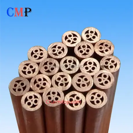 Copper tube /3 holes Electrode tube/ multi hole copper tube 3.1*400mm/ 2.0-3.0-4.0-5.0*400mm for Drilling EDM — view 2