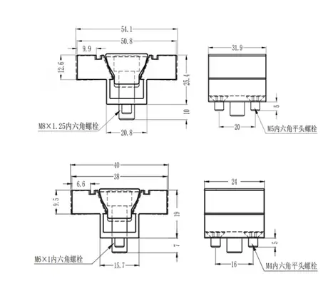 M6/M8 Bi-directional reinforced OK Vise / MINI OK Wedge Clamps Precision Modular Single Vise — view 5