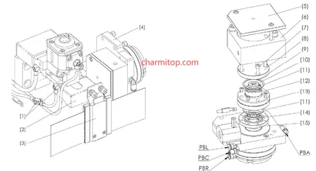 Lower Wire Guide Assembly (Pulley B) for Sodick Wire Cut DM Machine ALN400Qs — view 2