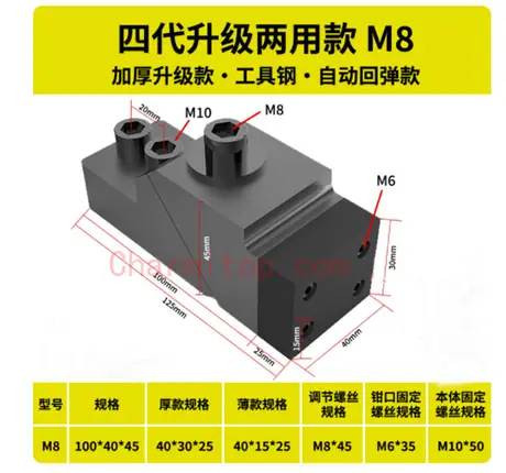 Precision OK small clamp / vise / flat-jaw pliers / locking pliers M8/M10/M12/M16/M20/M24 — view 3