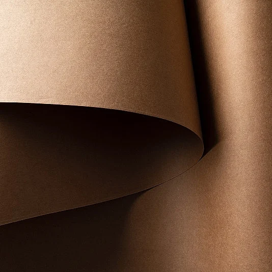 Rolls of brown kraft packaging paper