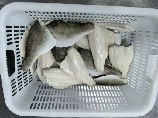Boneless frozen seabass fillet skin on trimmed for export - view 6