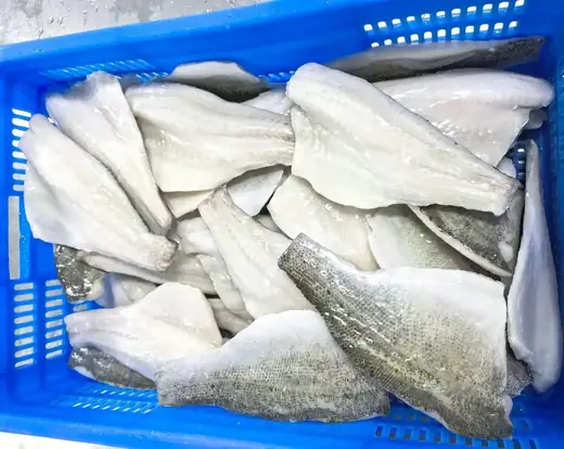 Boneless frozen seabass fillet skin on trimmed for export - view 4