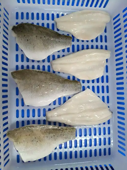 Boneless frozen seabass fillet skin on trimmed for export - view 2