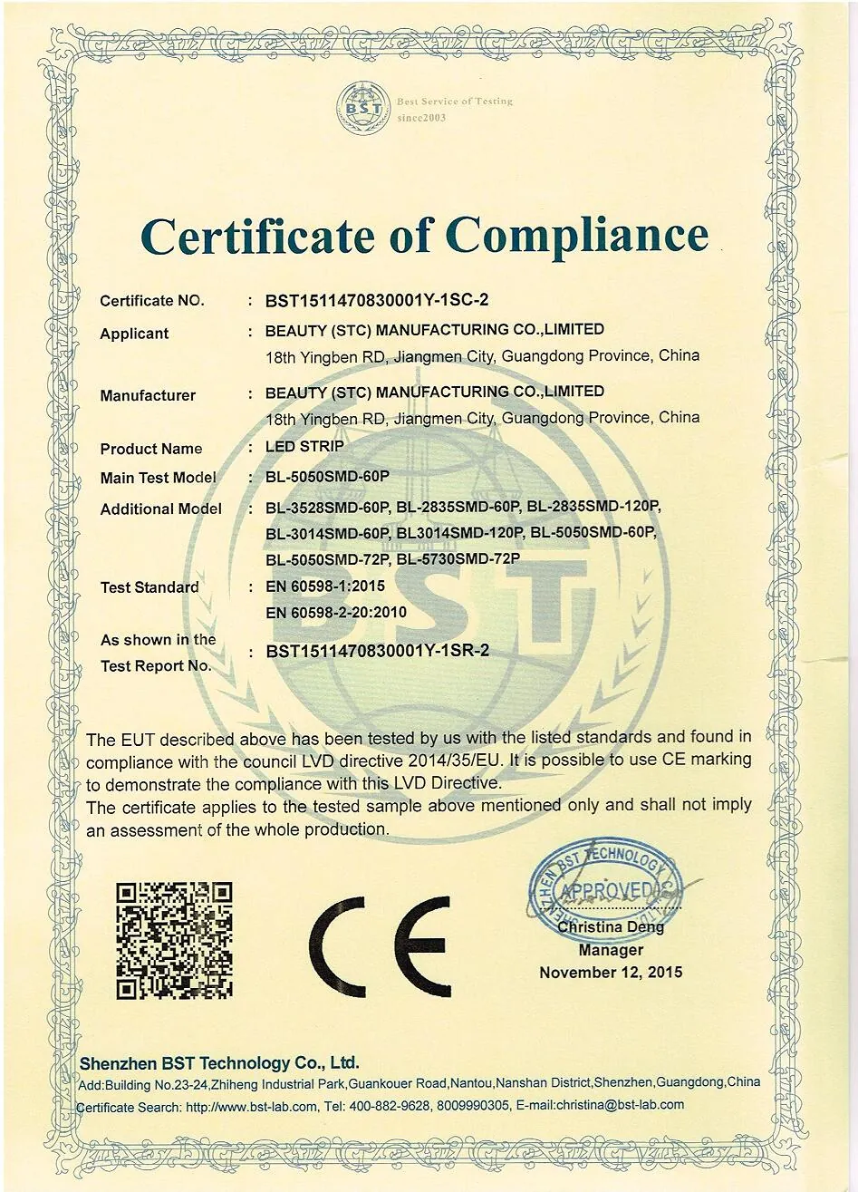 CE For Europe certificate 2