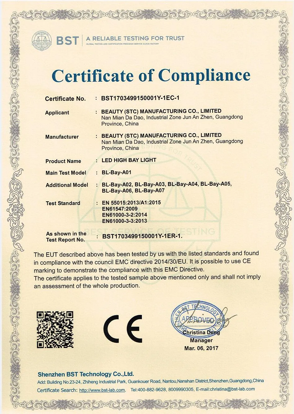 CE For Europe certificate 3