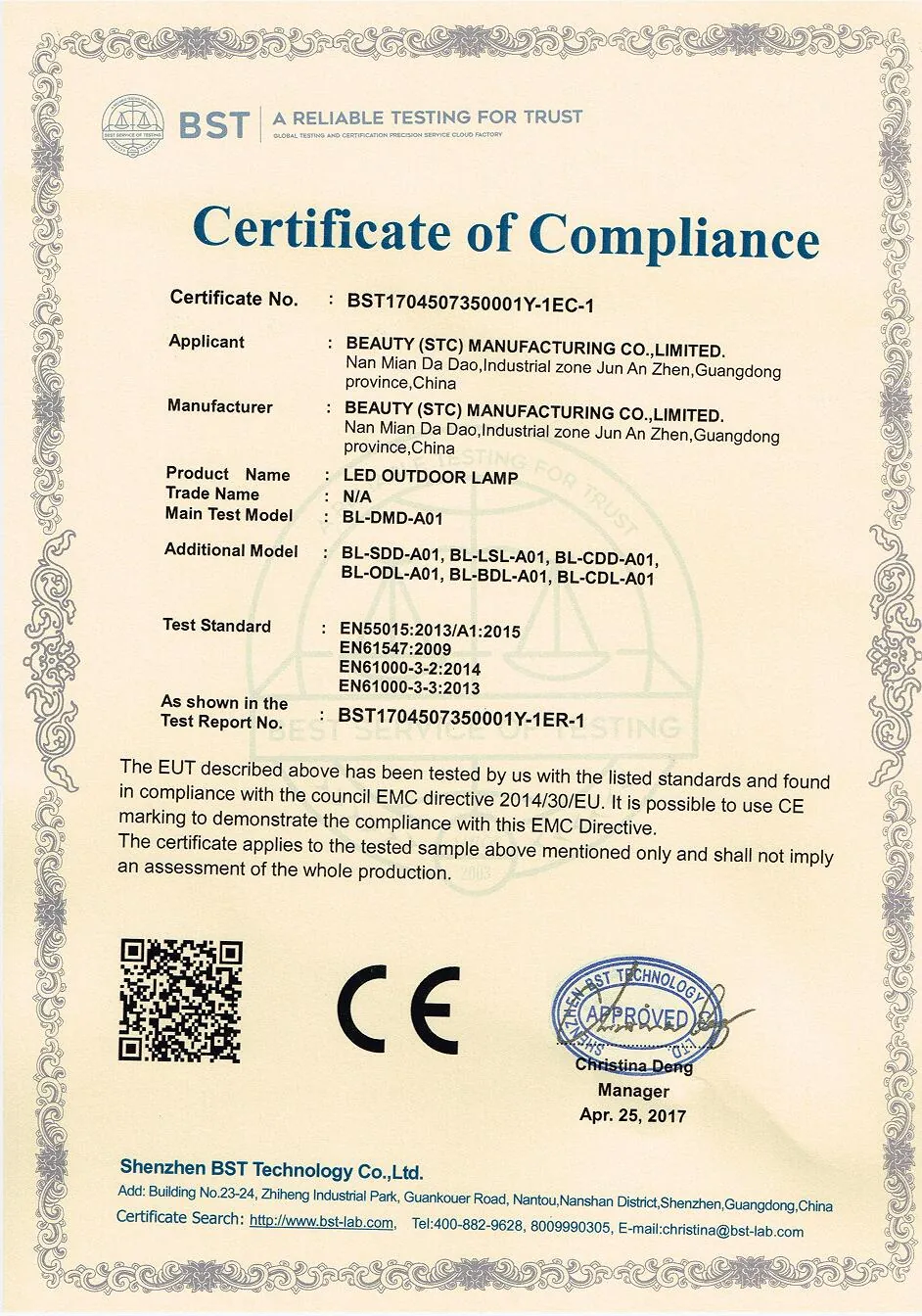 CE For Europe certificate 5
