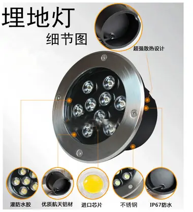 CE ROHS 3W LED underground lamp view 4