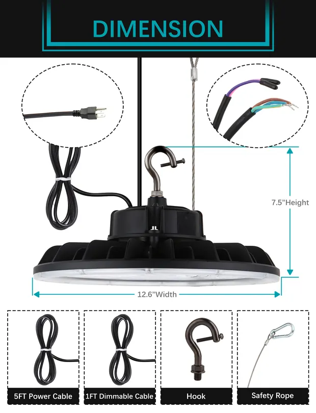 3CCT LED UFO Lamp 150W detail 1