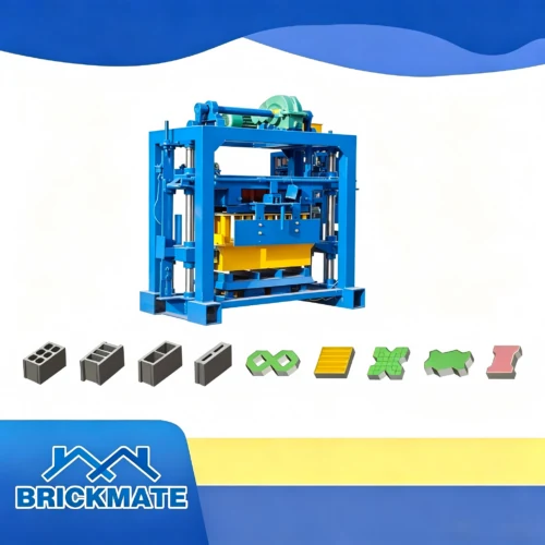 QT40-2 manual cement block machine with the hollow blocks and pavers it produces