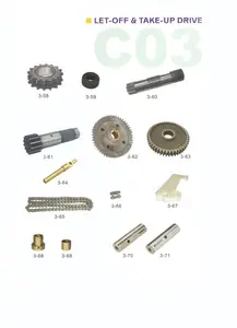 Tension wheel, splined bush, shaft simplex Chain, stud for sulzer looms