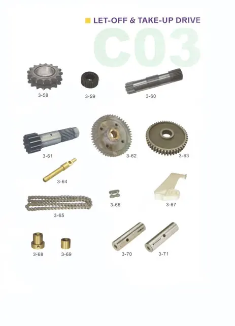 Tension wheel, splined bush, shaft simplex Chain, stud for sulzer looms