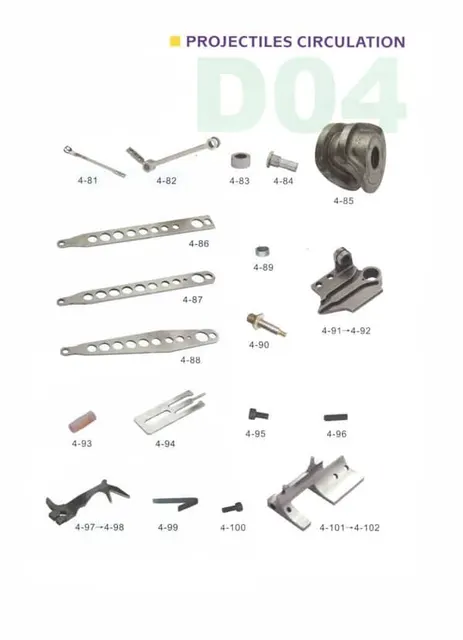 Projectile Feeder Lever, Curved Plate, Centering Blade, Receiving Box for Sulzer looms