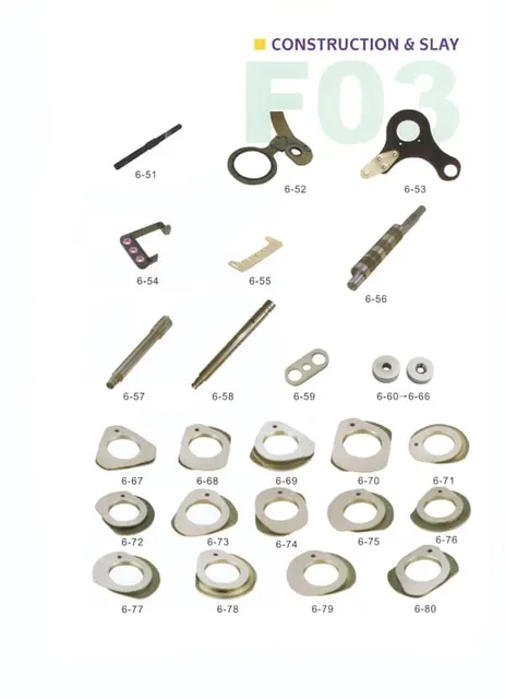 CAM, Lever Axle, Angle Lever, Contact Bar Gudie for Sulzer Looms