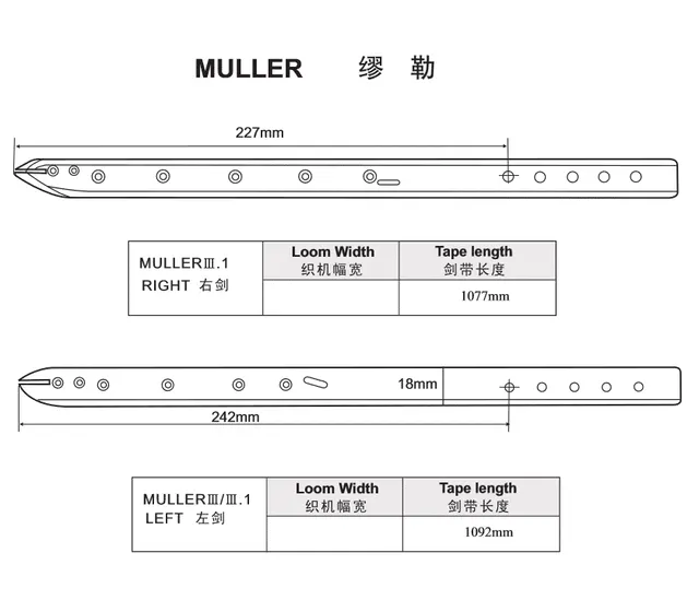 MULLER III.1 RIGHT LEFT RAPIER TAPE