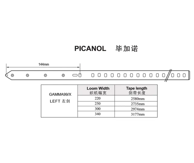 PICANOL GAMMA99,X, LEFT RAPIER TAPE