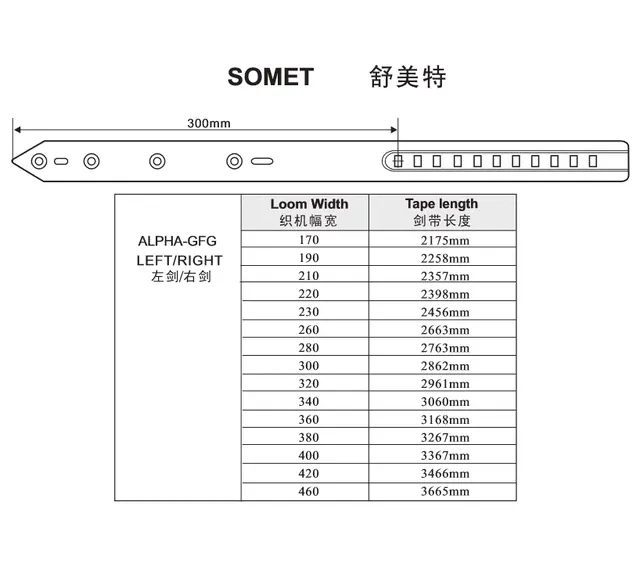 SOMET ALPHA0GFG LEFT,RIGHT RAPIER TAPE