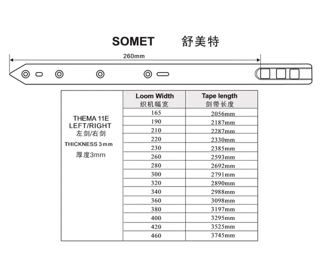 SOMET THEMA 11E LEFT, RIGHT RAPIER TAPE