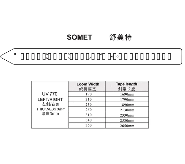 SOMET UV770 LEFT, RIGHT RAPIER TAPE