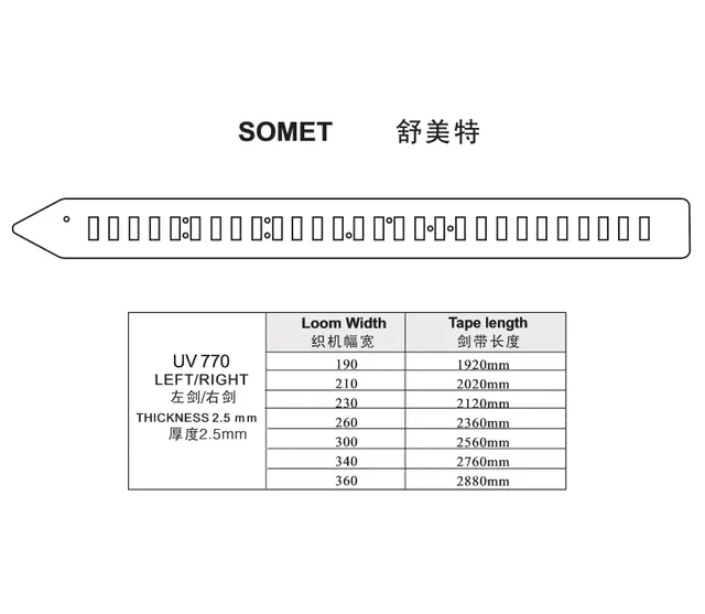 SOMET UV770 LEFT RIGHT RAPIER TAPE