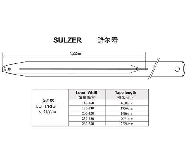 SULZER G6100 LEFT RIGHT RAPIER TAPE