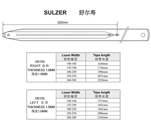 SULZER G6100 RIGHT LEFT RAPIER TAPE