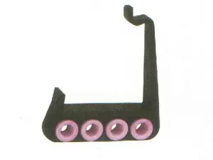 Yarn guide with 4 holes