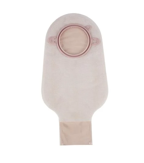 Medical drainable ostomy pouch isolated on a white background