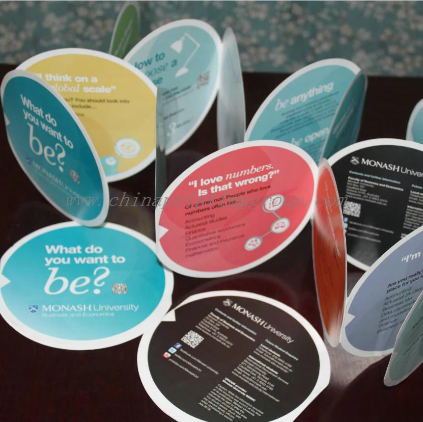 Custom folded paper leaflet with spot UV detail on the cover