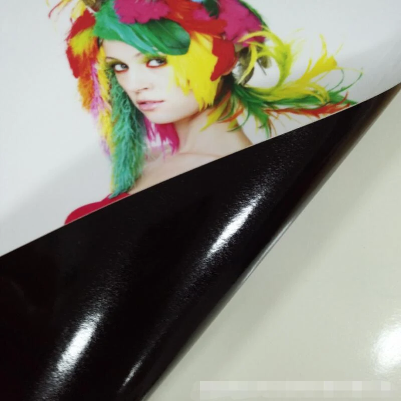 Black adhesive paper stickers printed with gold hot stamping