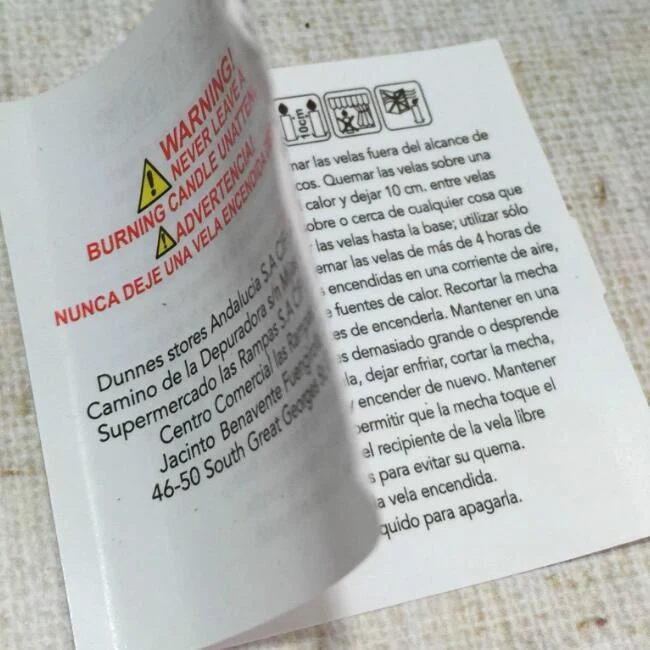 Multi page peel off label applied to a medicine bottle