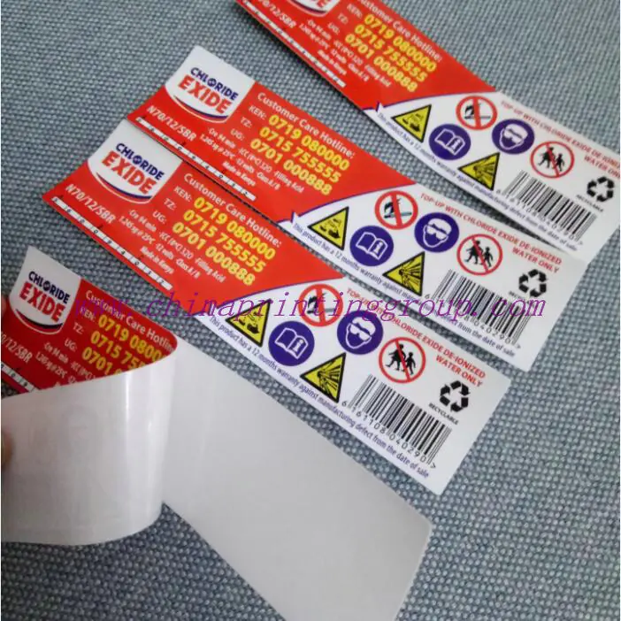 Custom printed industry symbol labels applied to equipment