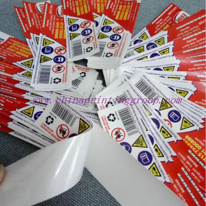 Bulk custom PVC PET vinyl stickers and labels printed with UV ink