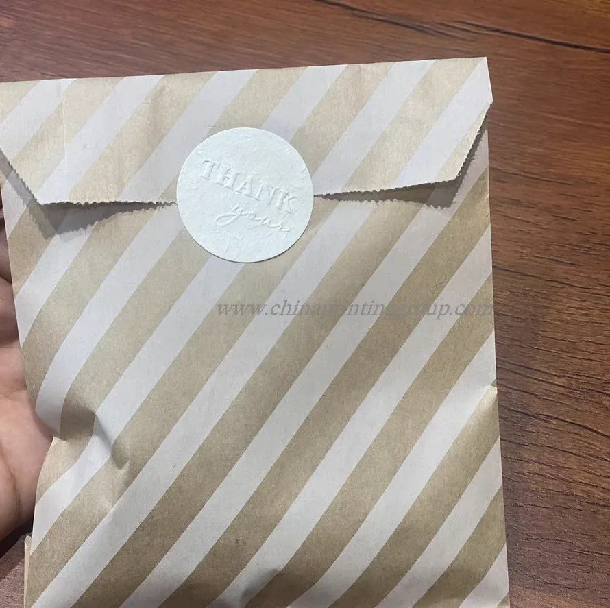Silver overlay sealing stickers printed with a business logo